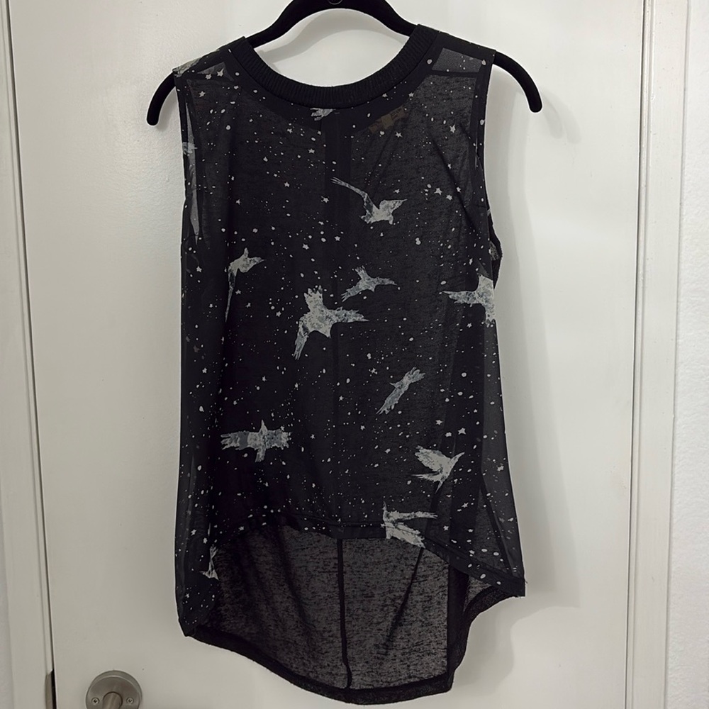 Bird Print High Low Tank